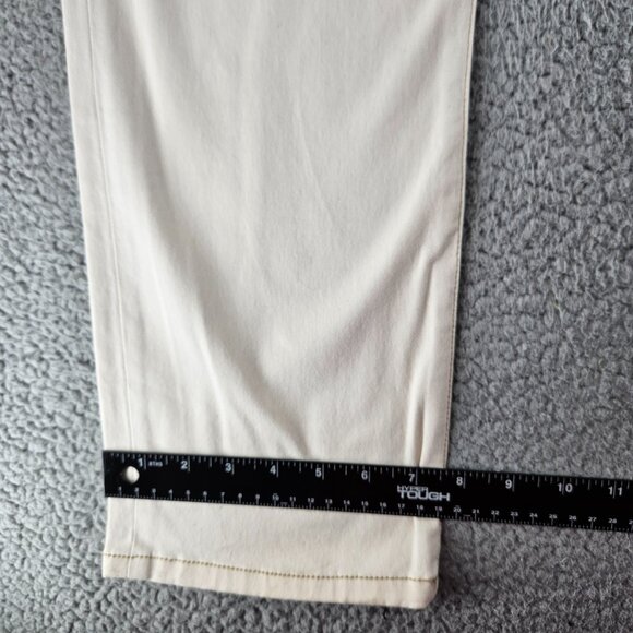 Cabi Jeans Women 14 (38x32) White Slim Boyfriend Distressed Mid Rise Stretch - Picture 12 of 16